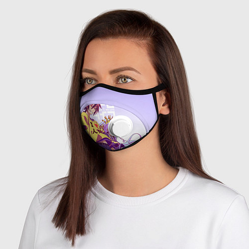 Маска с клапаном No Game No Life / 3D-Белый – фото 1