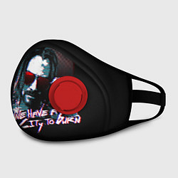 Маска с клапаном Cyberpunk 2077: City to Burn, цвет: 3D-красный — фото 2