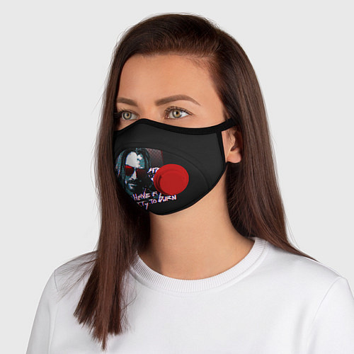 Маска с клапаном Cyberpunk 2077: City to Burn / 3D-Красный – фото 1