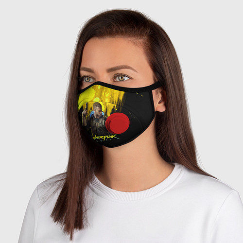 Маска с клапаном Cyberpunk 2077 / 3D-Красный – фото 1