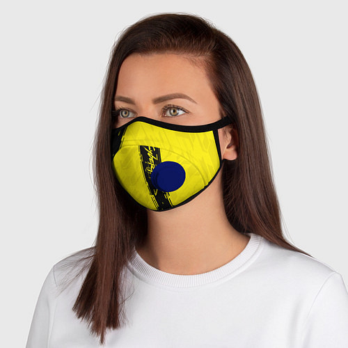 Маска с клапаном CYBERPUNK 2077 / 3D-Синий – фото 1