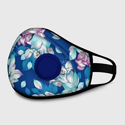 Маска с клапаном Нежные цветы, цвет: 3D-синий — фото 2