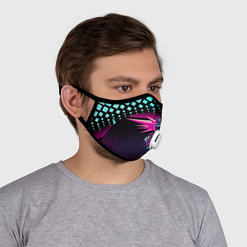 Маска с клапаном НЕОНОВЫЙ ГОНЩИК / 3D-Белый – фото 4