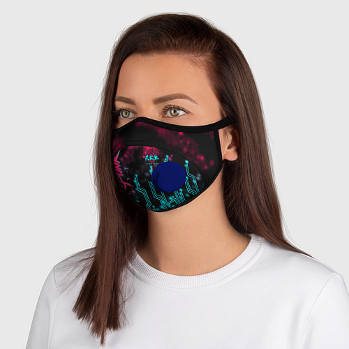 Маска с клапаном CYBERPUNK / 3D-Синий – фото 1