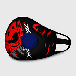 Маска с клапаном CYBERPUNK 2077 SAMURAI, цвет: 3D-синий — фото 2