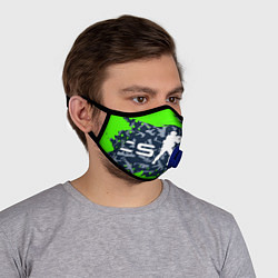 Маска с клапаном CS GO КС ГО, цвет: 3D-синий — фото 2