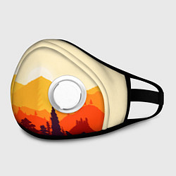 Маска с клапаном Горы закат пейзаж лиса арт, цвет: 3D-белый — фото 2