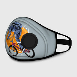 Маска с клапаном Космический велосипедист Z, цвет: 3D-черный — фото 2