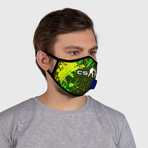 Маска с клапаном COUNTER STRIKE / 3D-Синий – фото 4