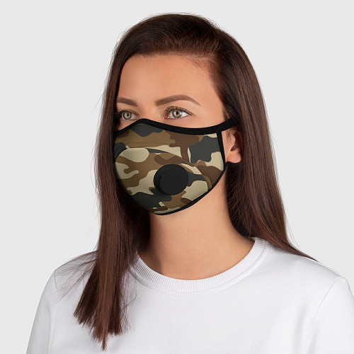 Маска с клапаном Camouflage / 3D-Черный – фото 1