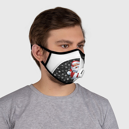 Маска с клапаном Дедушка Мороз / 3D-Белый – фото 4