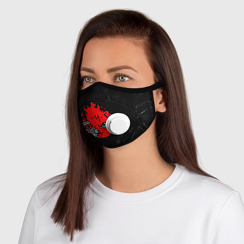 Маска с клапаном CYBERPUNK 2077 КОТ КИАНУ РИВЗ / 3D-Белый – фото 1