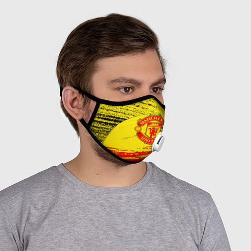 Маска с клапаном Manchester United Футбольный клуб / 3D-Белый – фото 4