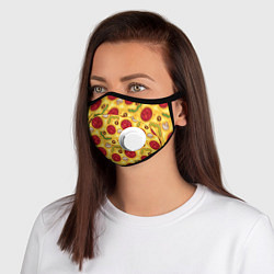 Маска с клапаном Pizza salami, цвет: 3D-белый