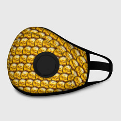 Маска с клапаном Золотые Биткоины Golden Bitcoins, цвет: 3D-черный — фото 2