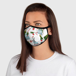 Маска с клапаном НОВОГОДНИЕ ПЕРСОНАЖИ NEW YEARS CHARACTERS, цвет: 3D-белый