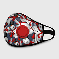 Маска с клапаном ВОЗДУШНЫЕ СНЕГОВИКИ, цвет: 3D-красный — фото 2