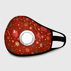 Маска с клапаном Паттерн новогодняя пижама, цвет: 3D-белый — фото 2