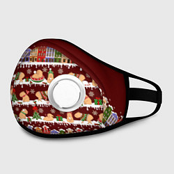 Маска с клапаном Капибара с семьей зимой, цвет: 3D-белый — фото 2