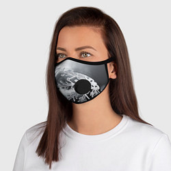 Маска с клапаном Чено-белая снежинка, цвет: 3D-черный