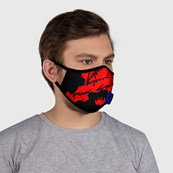 Маска с клапаном Cyberpunk 2077 кибер броня, цвет: 3D-синий — фото 2