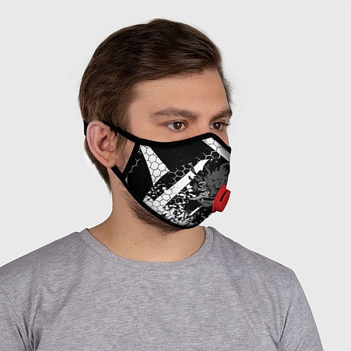 Маска с клапаном Samurai соты краски / 3D-Красный – фото 4