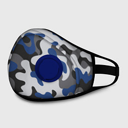 Маска с клапаном Зимний камуфляж, цвет: 3D-синий — фото 2