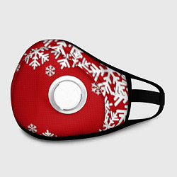 Маска с клапаном Снежинки, цвет: 3D-белый — фото 2