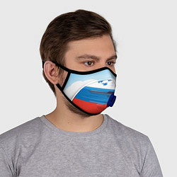 Маска с клапаном Россия: Триколор армии, цвет: 3D-синий — фото 2