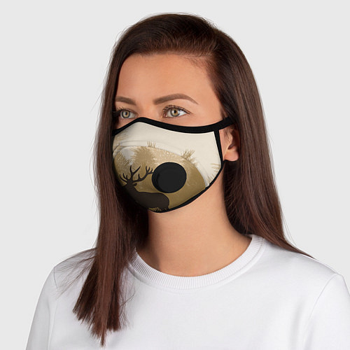 Маска с клапаном Олень на охоте / 3D-Черный – фото 1