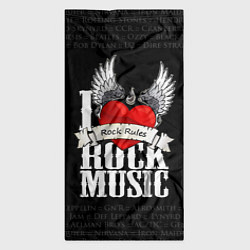 Бандана-труба I Love Rock Music, цвет: 3D-принт — фото 2