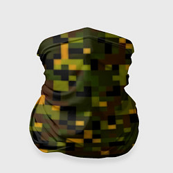 Бандана-труба Камуфляж пиксельный: хаки, цвет: 3D-принт