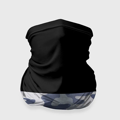 Бандана Камуфляж: черный/голубой / 3D-принт – фото 1