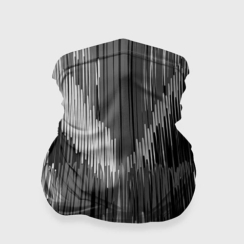 Бандана Черно-белая штриховка / 3D-принт – фото 1