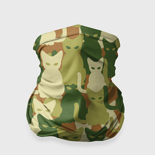 Бандана Камуфляж- зелёные кошки / 3D-принт – фото 1