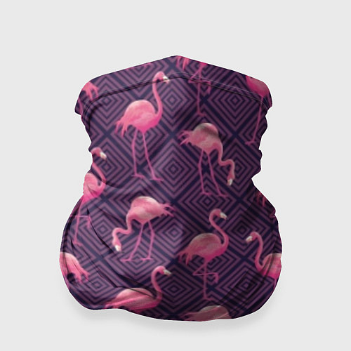 Бандана Фиолетовые фламинго / 3D-принт – фото 1