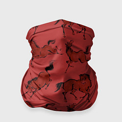 Бандана-труба Красные кони, цвет: 3D-принт