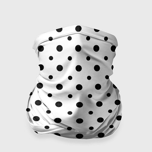 Бандана Точки черные на белом / 3D-принт – фото 1