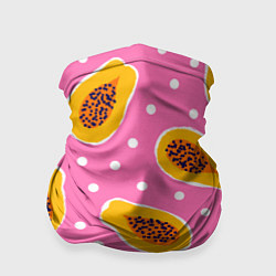 Бандана-труба Папайя на розовом, цвет: 3D-принт