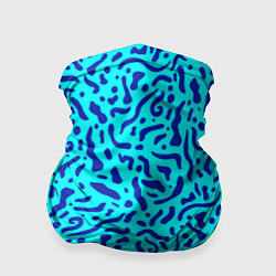 Бандана-труба Неоновые синие узоры, цвет: 3D-принт