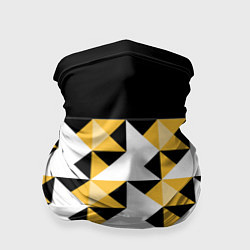 Бандана-труба Черно-желтый геометрический, цвет: 3D-принт