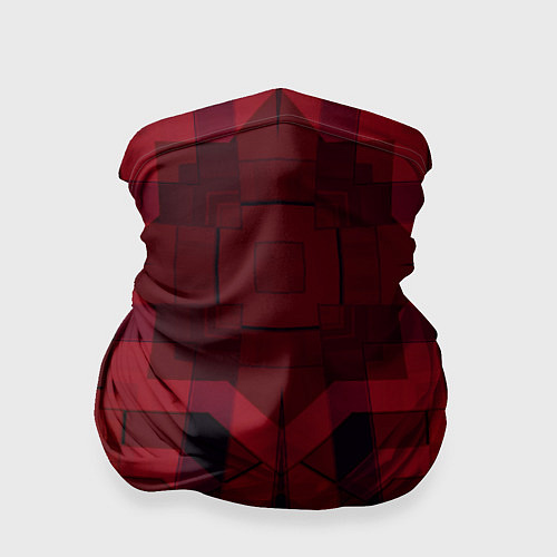 Бандана Темно-красный геометрический / 3D-принт – фото 1