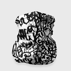 Бандана-труба Graffiti black on white, цвет: 3D-принт