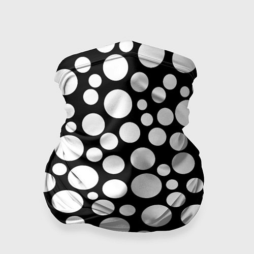 Бандана Черно-белый горох / 3D-принт – фото 1