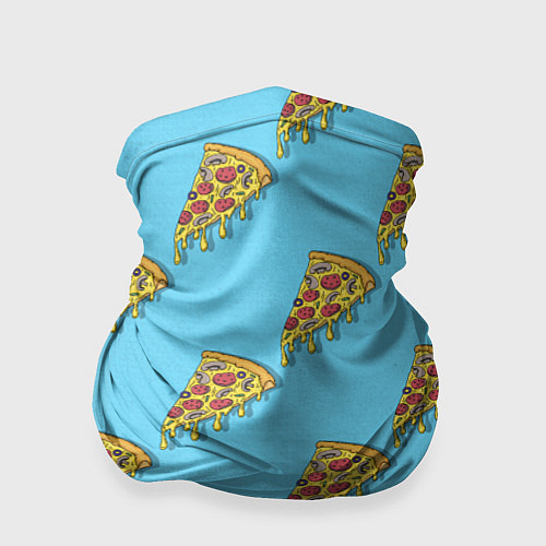 Бандана Пицца паттерн на голубом / 3D-принт – фото 1