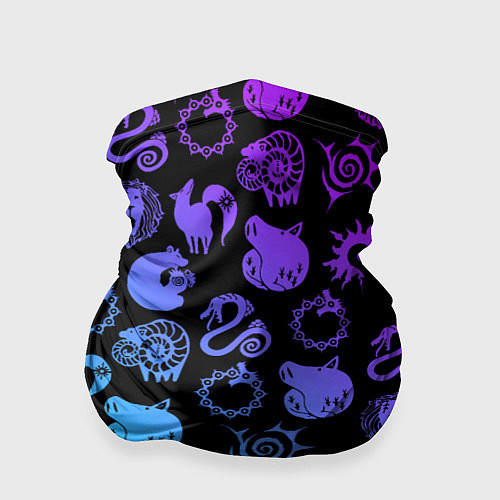 Бандана 7 СМЕРТНЫХ ГРЕХОВ НЕОН ЭМБЛЕМЫ / 3D-принт – фото 1