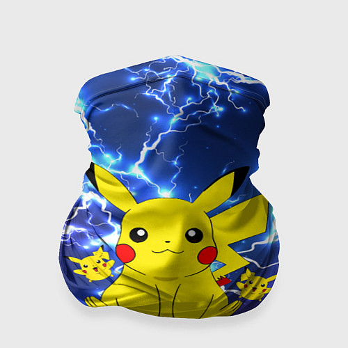 Бандана ПИКАЧУ НА ФОНЕ МОЛНИЙ PIKACHU FLASH / 3D-принт – фото 1