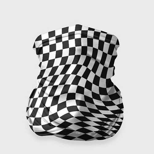 Бандана Черно-белая клетка Black and white squares / 3D-принт – фото 1