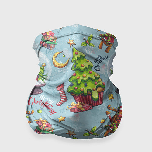 Бандана Merry Christmas Pattern / 3D-принт – фото 1