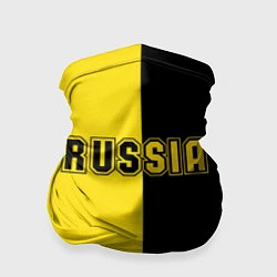 Бандана-труба Россия черно желтое RUSSIA - BORUSSIA, цвет: 3D-принт